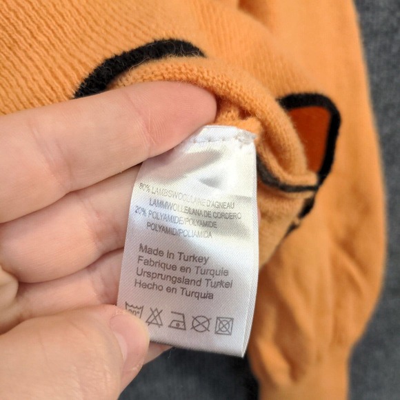 Ping Collection Men's Knit Sweater Orange M Argyle Diamond V-Neck - Picture 9 of 12